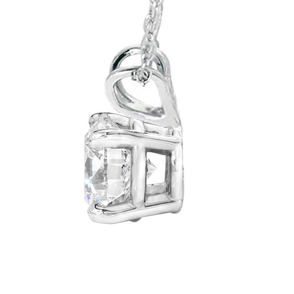 Certified 1 1/2ct Lab Created Diamond Round Solitaire Pendant 14K White Gold (G-H, VS2-SI1)