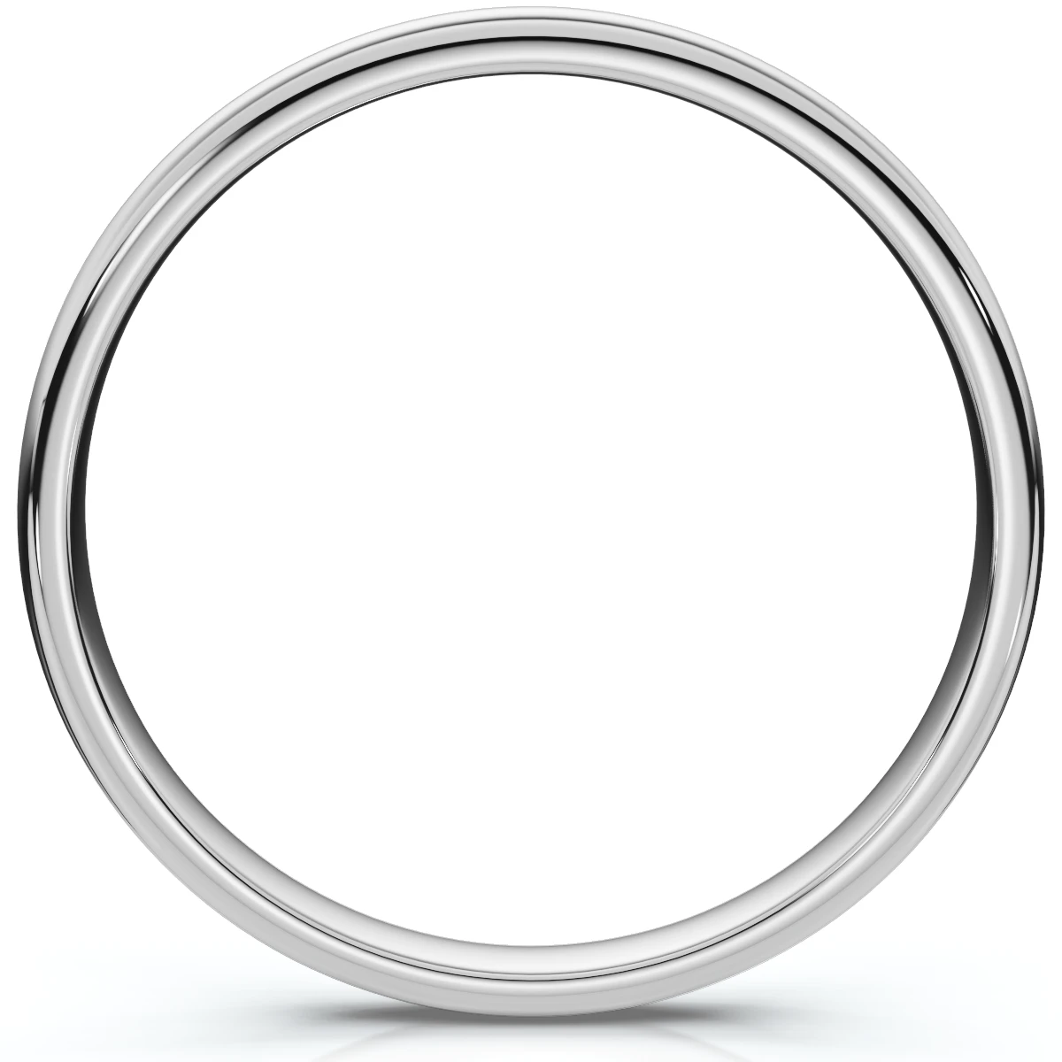 2mm Plain Polished Platinum Comfort Wedding Band
