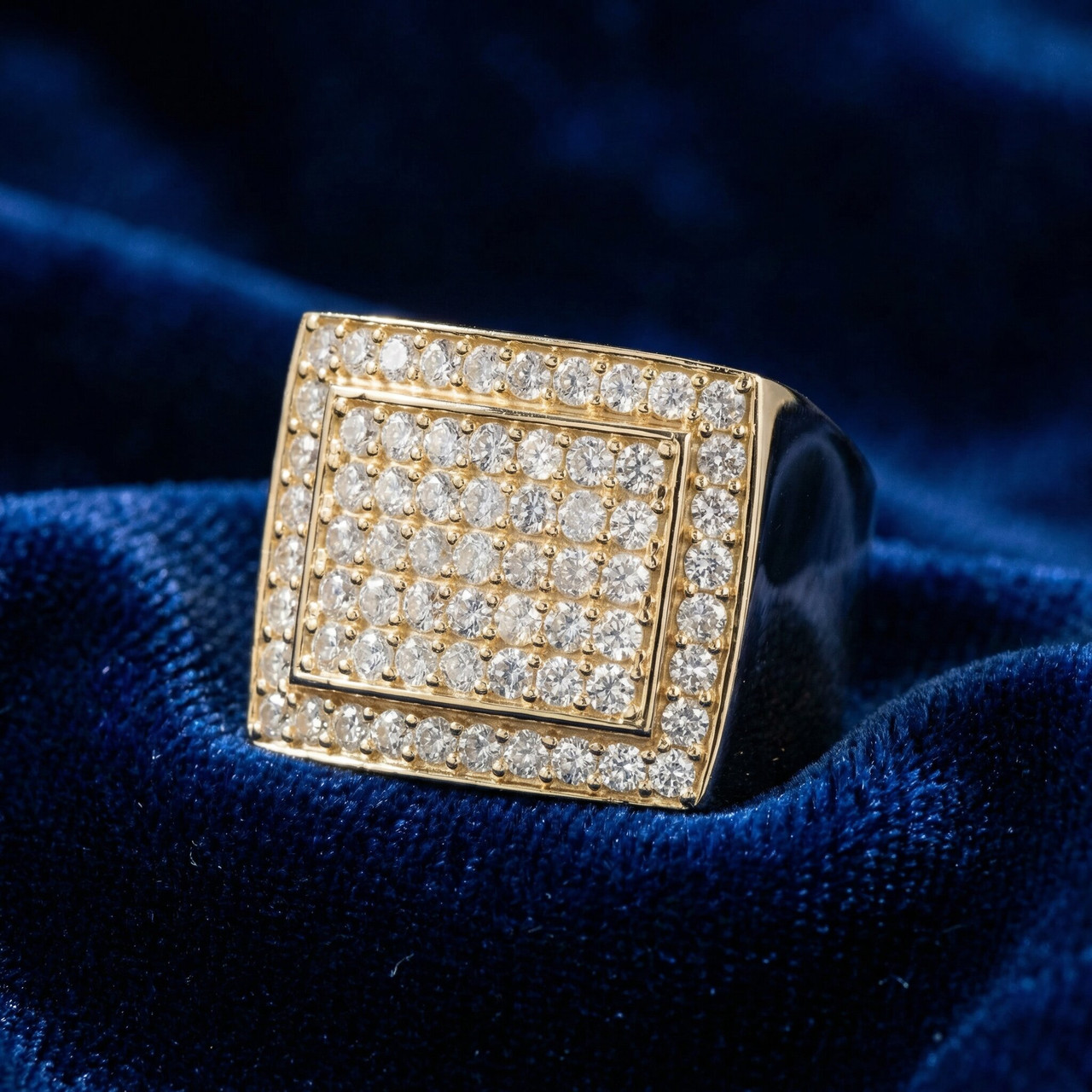 3Ct Men's Diamond Ring in 10k Gold Lab Grown (F-G, VS2-SI1)