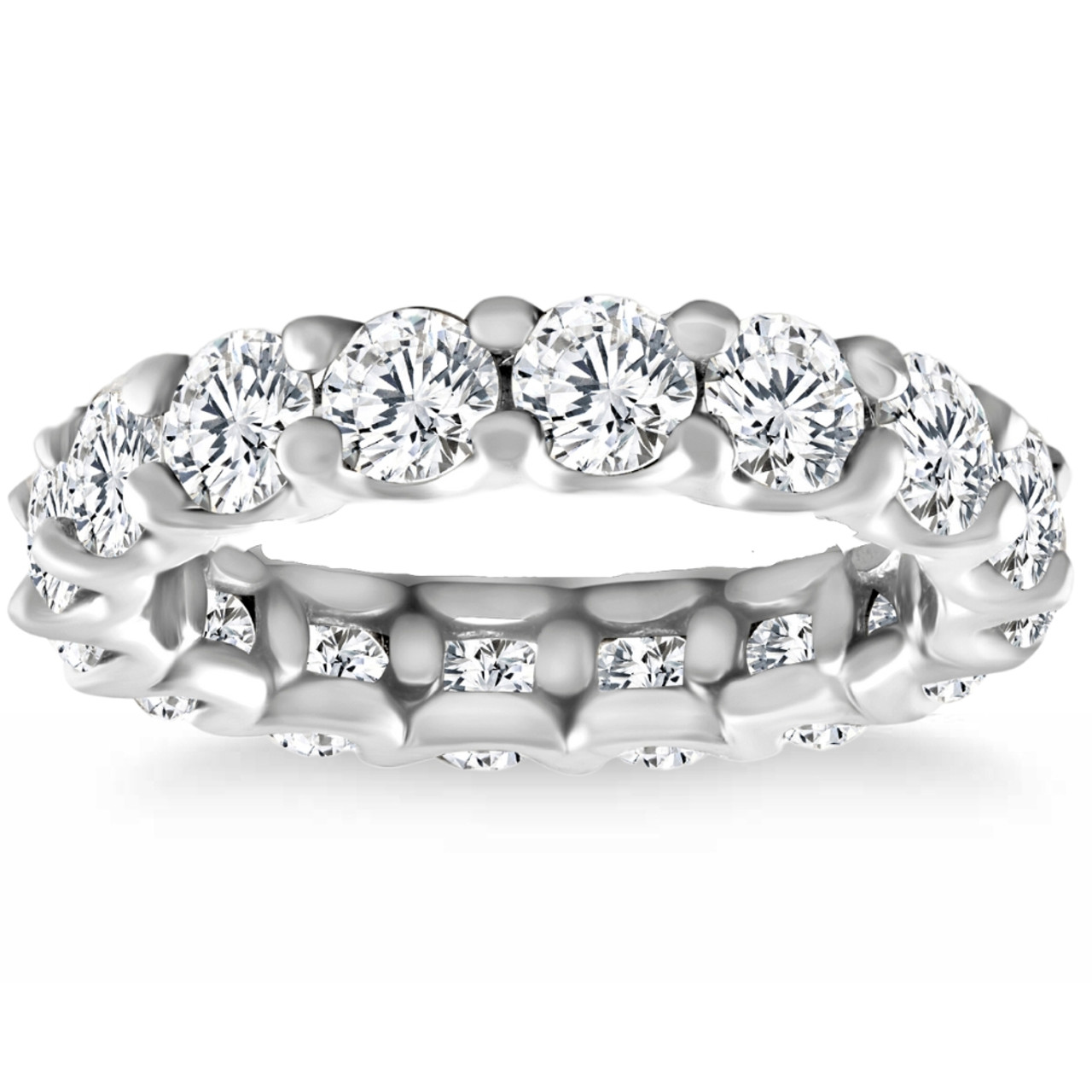 4Ct TW Lab Grown Diamond U Prong Eternity Ring Anniversary Band 14k Gold (F-G, VS2-SI1) 4Ct TW Lab Grown Diamond U Prong Eternity Ring Anniversary Band 14k Gold (F-G, VS2-SI1)