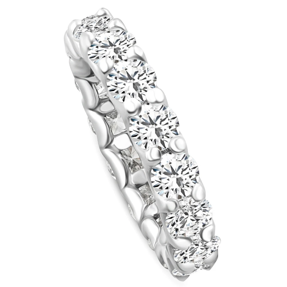 4Ct TW Lab Grown Diamond U Prong Eternity Ring Anniversary Band 14k Gold (F-G, VS2-SI1)