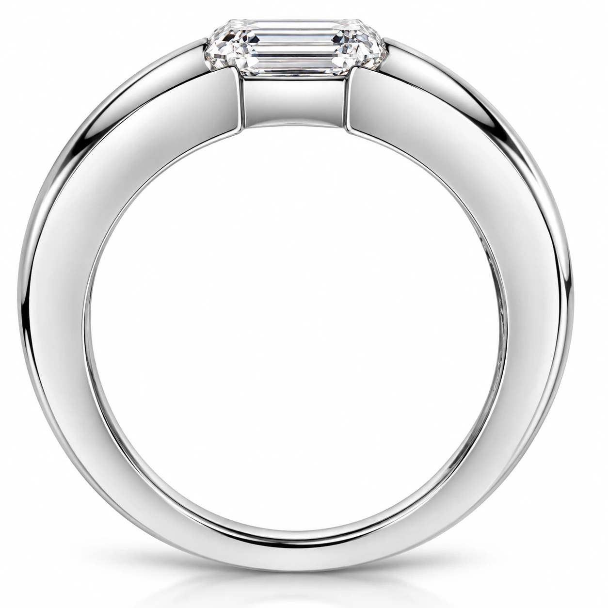 Certified 2 1/2Ct Emerald Cut Solitaire Diamond Ring 10k Gold Lab Grown Men's (F-G, VS)