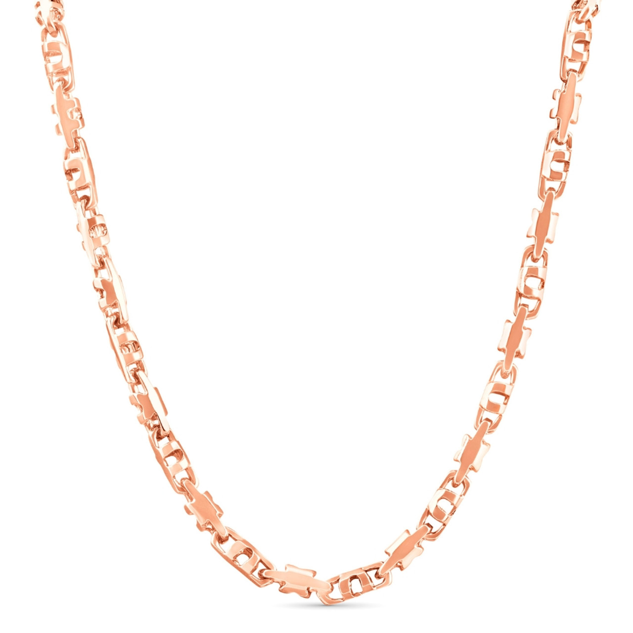 Solid 14k Rose Gold 4mm Ball Beaded Link Chain Necklace 30