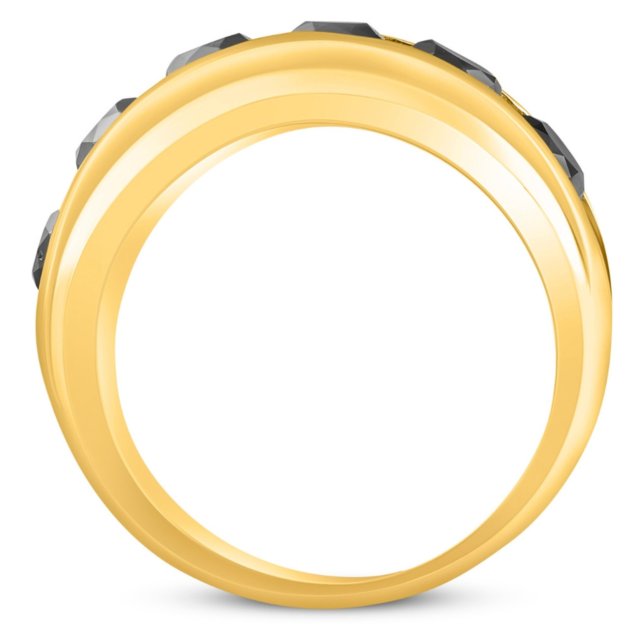 4 3/8Ct TW Black Diamond Men's Ring 10k Yellow or White Gold (Black, I2-I3) 4 3/8Ct TW Black Diamond Men's Ring 10k Yellow or White Gold (Black, I2-I3)