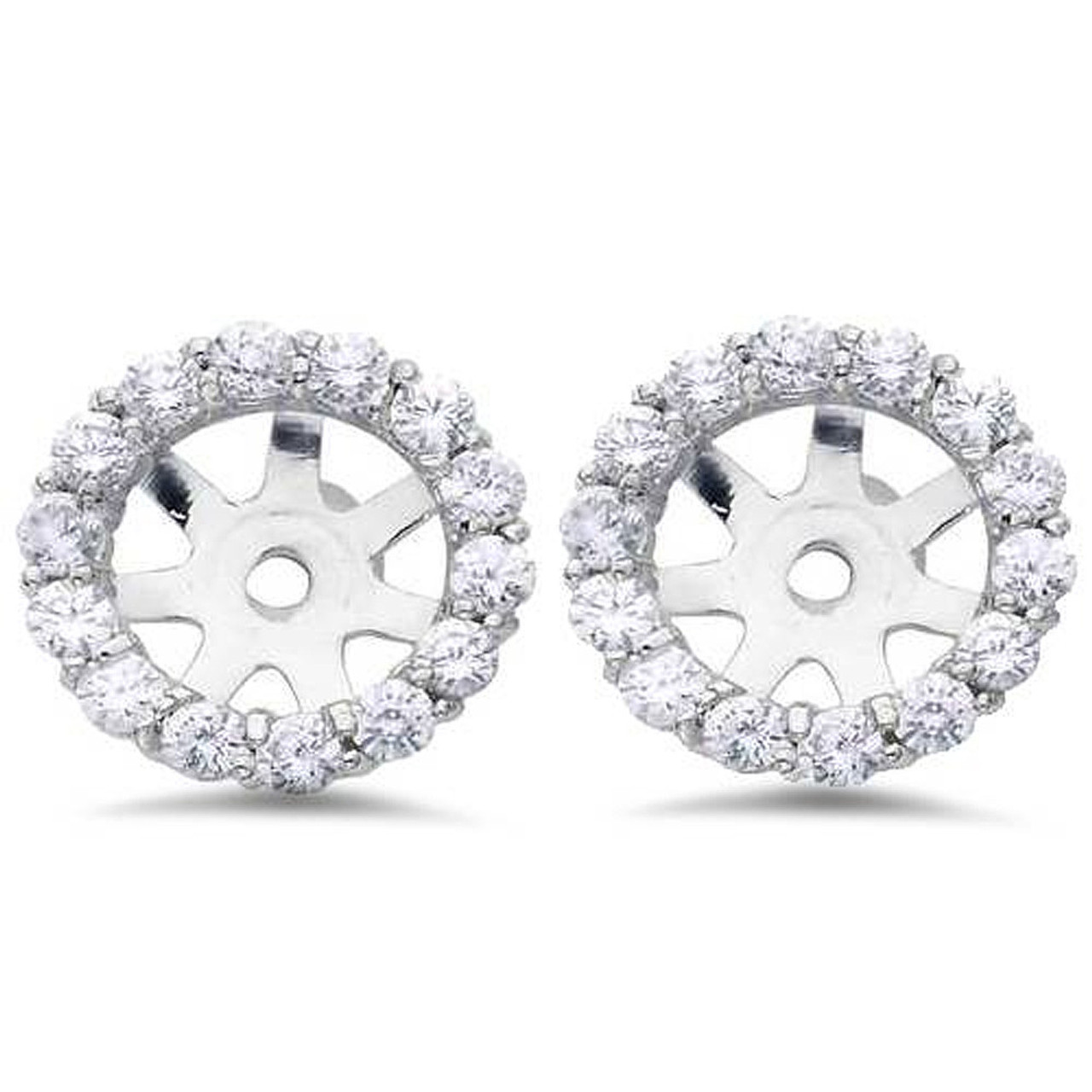 Diamond Invisible Setting Studs with Diamond Earring Jackets  HANIKEN  JEWELERS NEWYORK