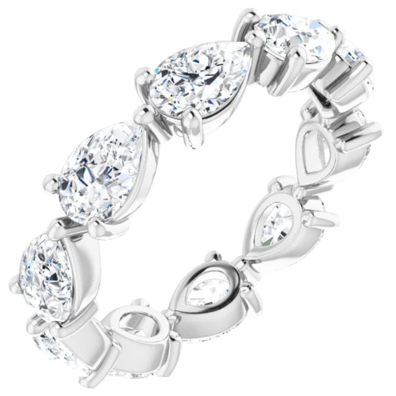 5CT Pear Shape Diamond Eternity Ring Horizontal Wedding Band 14k Gold Lab Grown (G-H, VS2-SI1) 5CT Pear Shape Diamond Eternity Ring Horizontal Wedding Band 14k Gold Lab Grown (G-H, VS2-SI1)