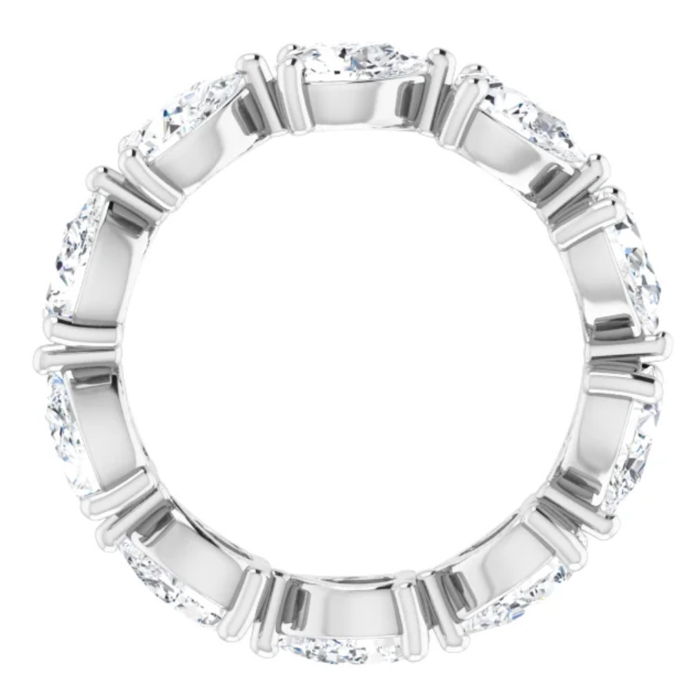 5CT Pear Shape Diamond Eternity Ring Horizontal Wedding Band 14k Gold Lab Grown (G-H, VS2-SI1)
