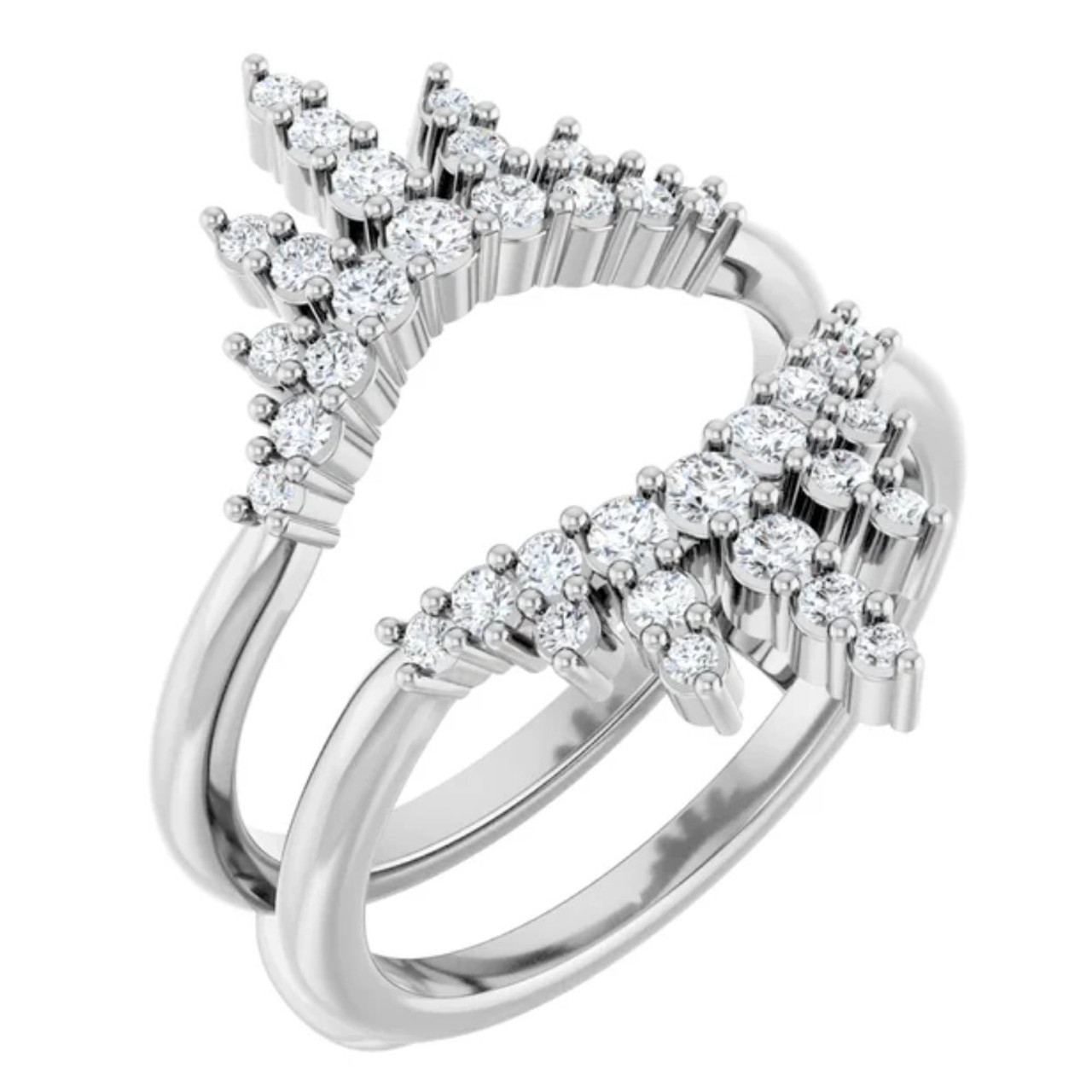 1ct TW Diamond Wedding Guard Band Insert Engagement Ring 14k Gold Lab Grown (G-H, VS2-SI1)