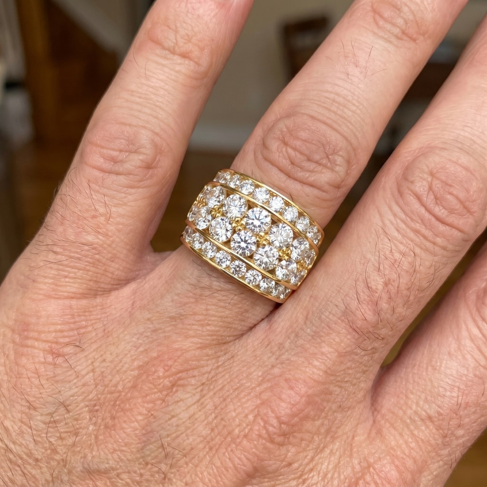 7Ct Men's Diamond Ring in 14k Gold Lab Grown (F-G, VS2-SI1)