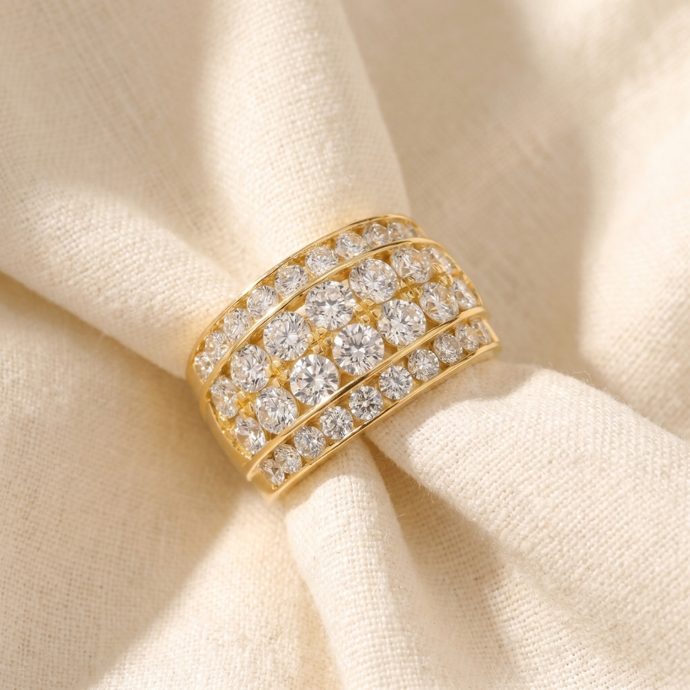 7Ct Men's Diamond Ring in 14k Gold Lab Grown (F-G, VS2-SI1)