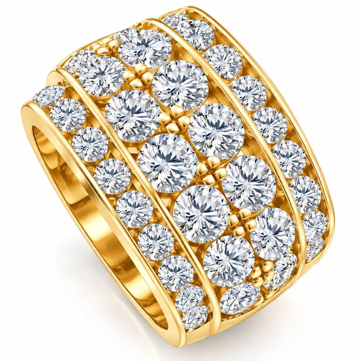 7Ct Men's Diamond Ring in 14k Gold Lab Grown (F-G, VS2-SI1)