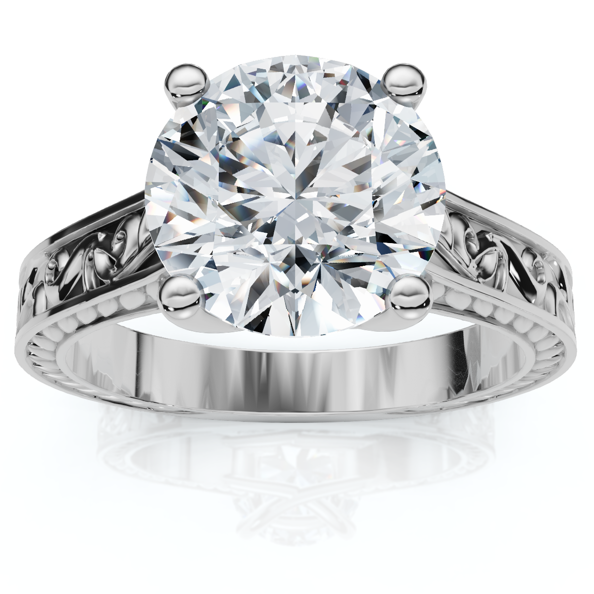 2 1/2ct Solitaire Certified Diamond Engagement Vintage Ring 14k Gold Lab Grown (G-H, VS2-SI1)