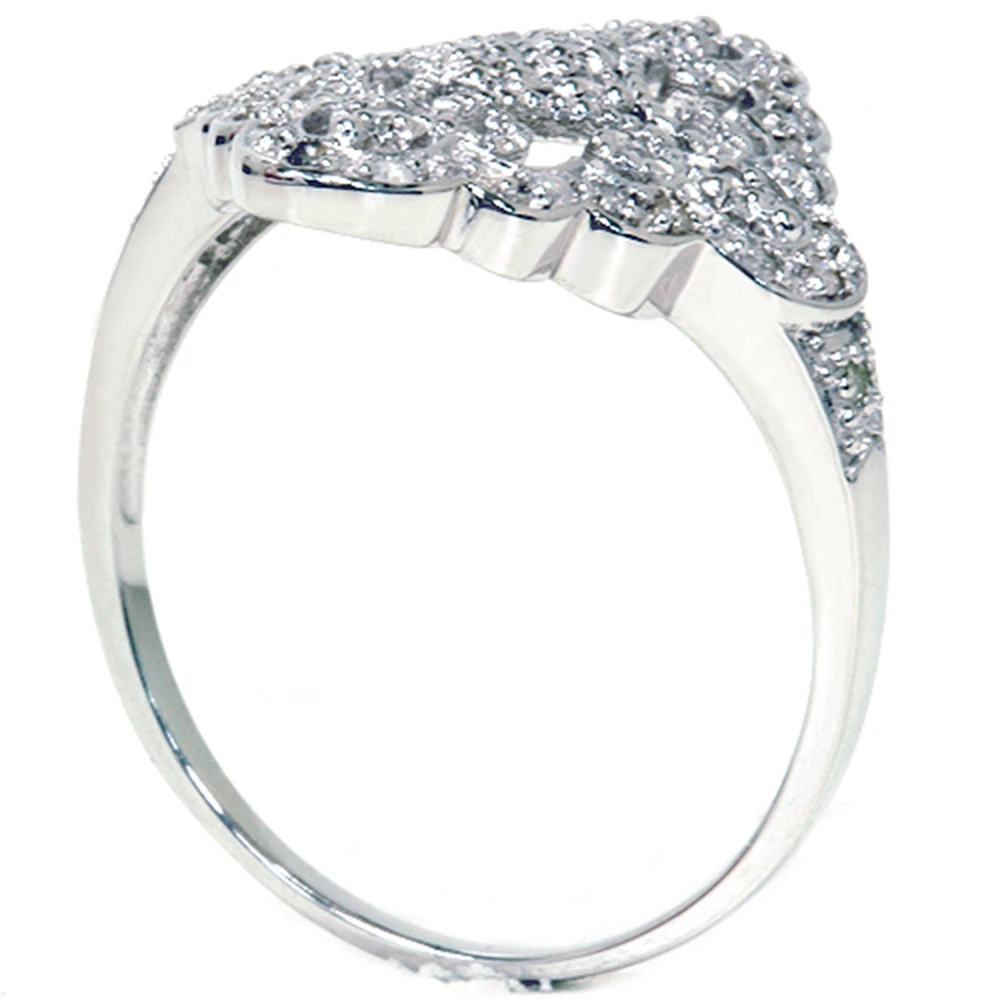 1/5ct Vintage Diamond Ring 10K White Gold (G-H, I2-I3)