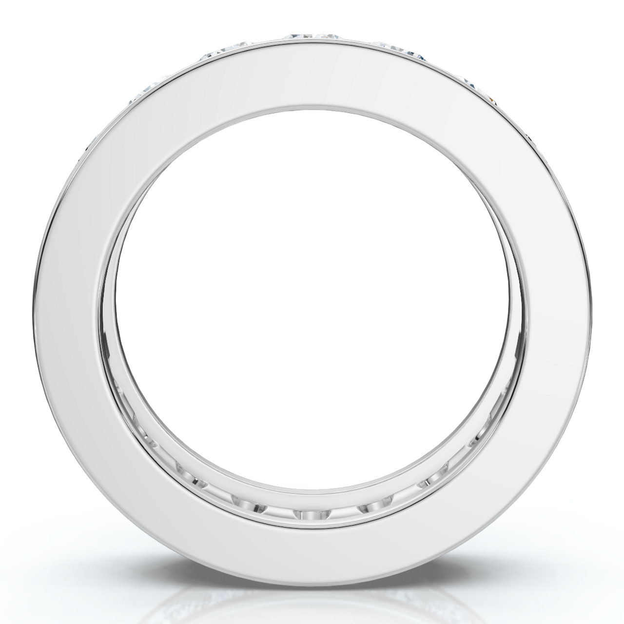 2 CT Channel Set  Round Diamond Eternity Ring 14K White Gold (G-H, I1) 2 CT Channel Set  Round Diamond Eternity Ring 14K White Gold (G-H, I1)