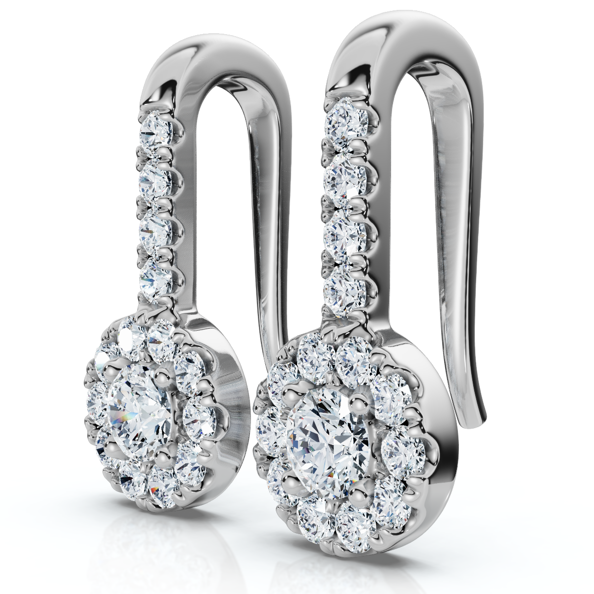 1/4ct Diamond Drop Earrings 14K White Gold (H-I, I2-I3)