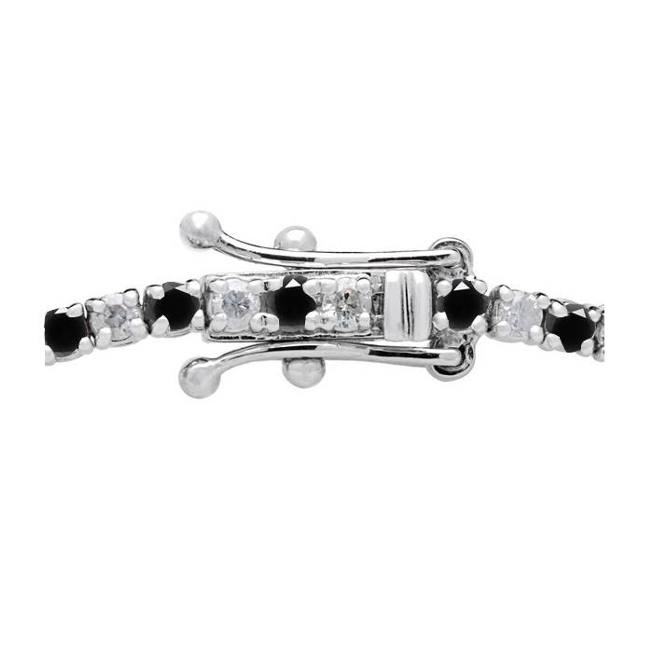 3ct Black & White Diamond Tennis Bracelet 7" 14K White Gold (K-L-I2,I3) (G-H, I1) 3ct Black & White Diamond Tennis Bracelet 7" 14K White Gold (K-L-I2,I3) (G-H, I1)
