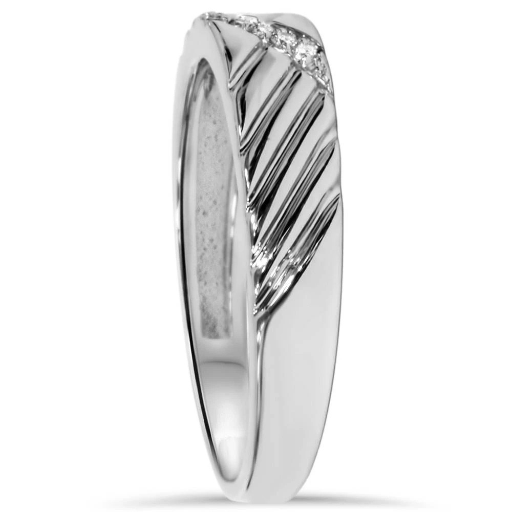 Mens Diamond 14K White Gold Wedding Ring (G-H, I1)