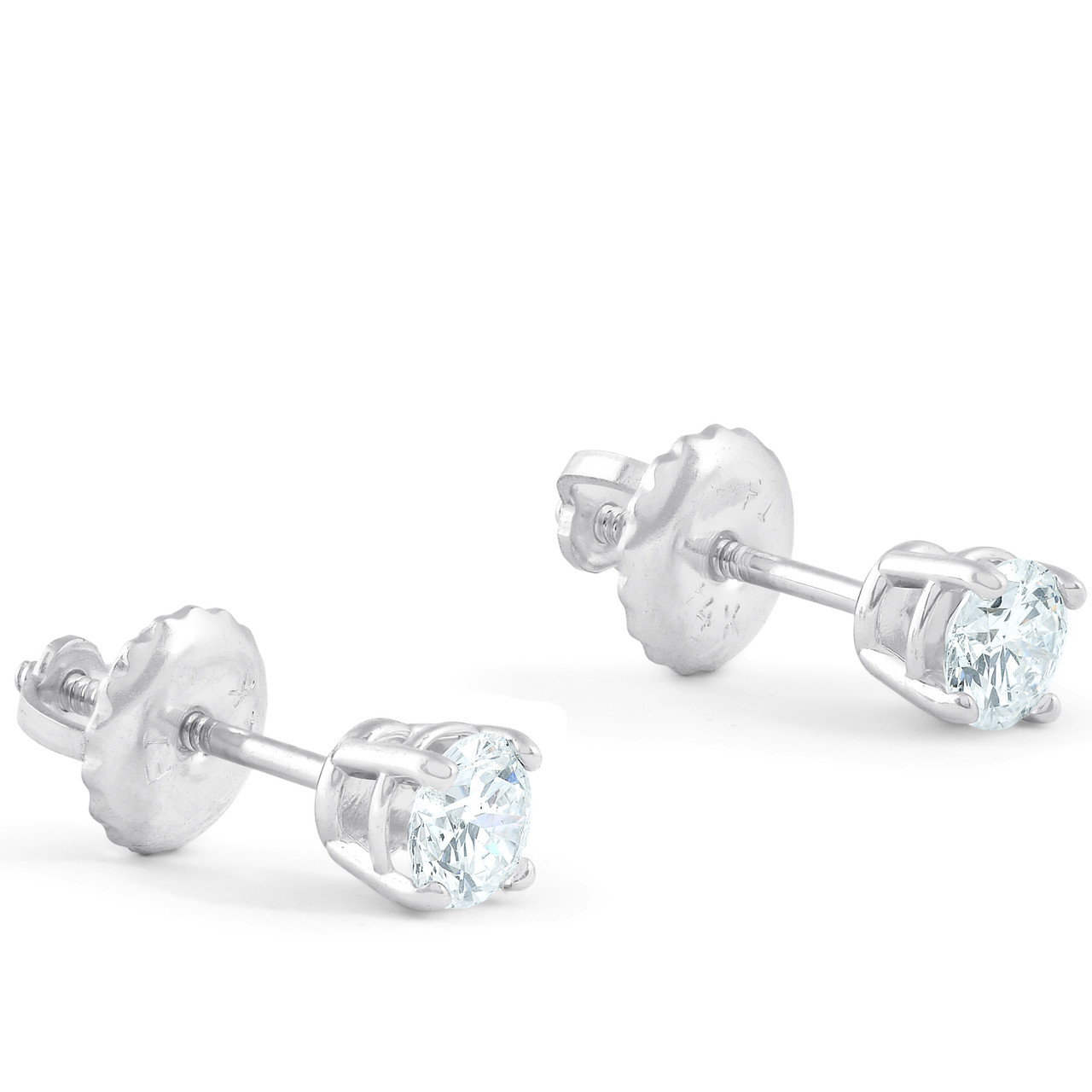 10K 1.00CT Diamond Stud Screw Back Earring DE-022