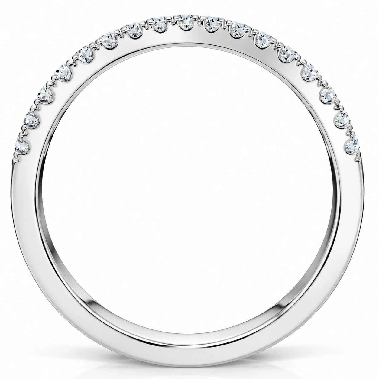 1/6ct Curved Diamond Wedding Ring 14K White Gold (G-H, SI)