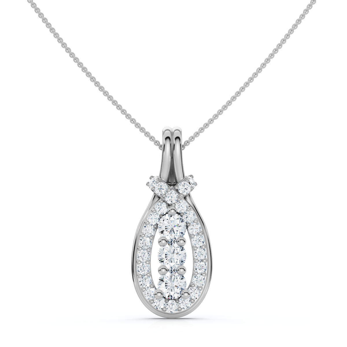 1/2ct Love Knot Diamond Three Stone 