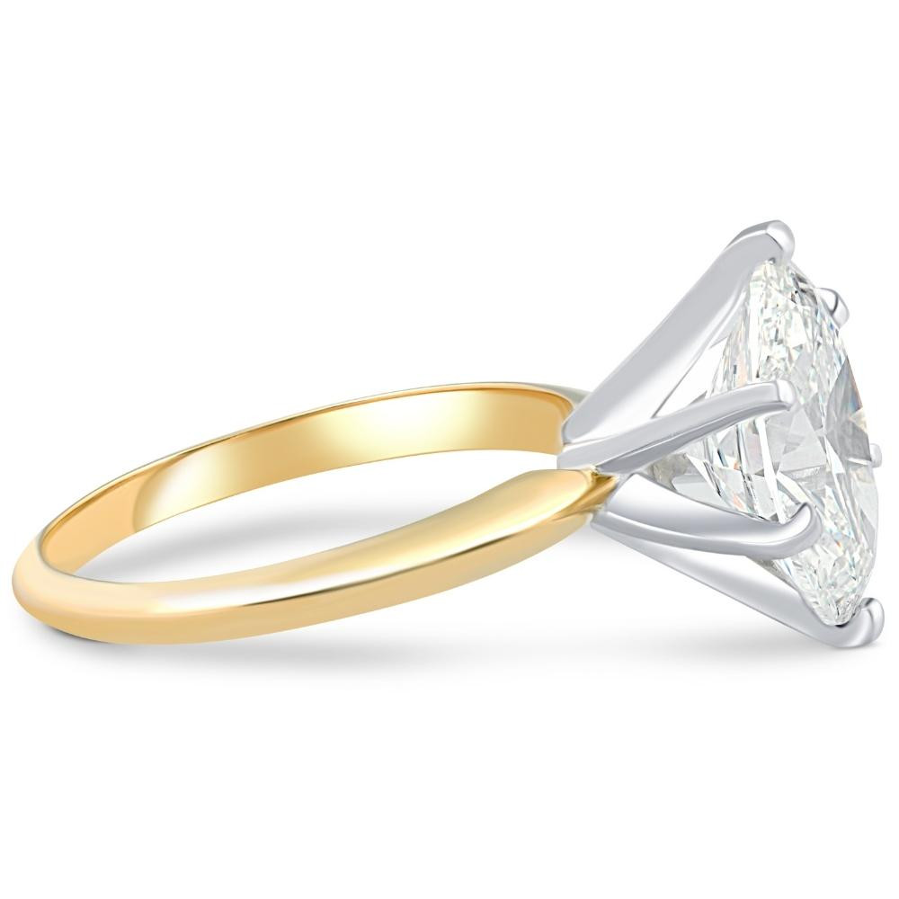 3Ct Oval Certified Diamond 14k Gold Solitaire Engagement Ring Lab Grown (G-H, VS)