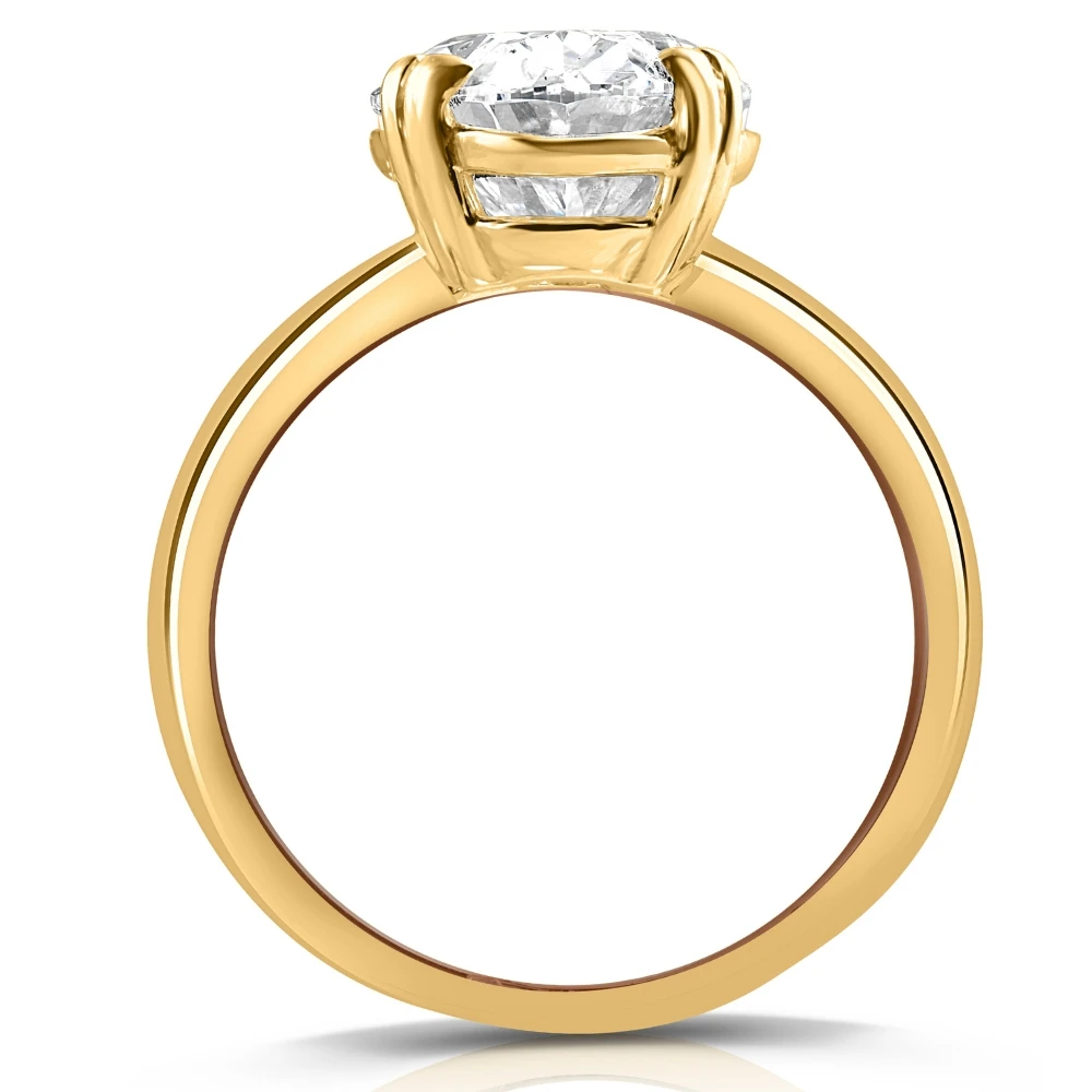 Certified 5Ct Oval 14k Yellow Gold Diamond Engagement Ring Lab Grown (G-H, VS)