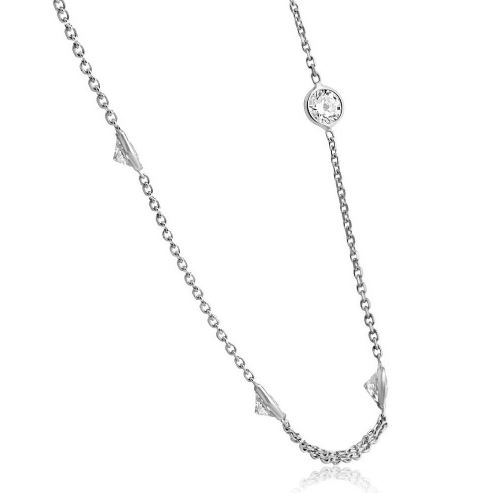 4Ct Diamonds By The Yard Necklace 14K White Gold Lab Grown Station Pendant (E-F, VS)