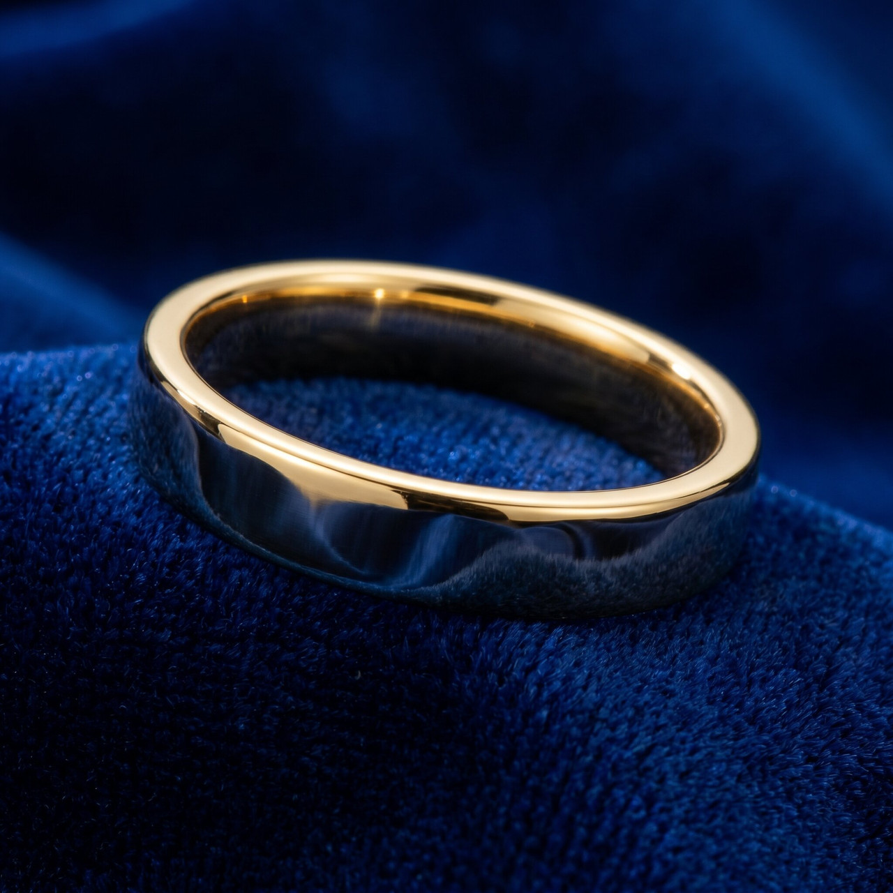 4mm Flat High Polished Wedding Band 10K Yellow Gold