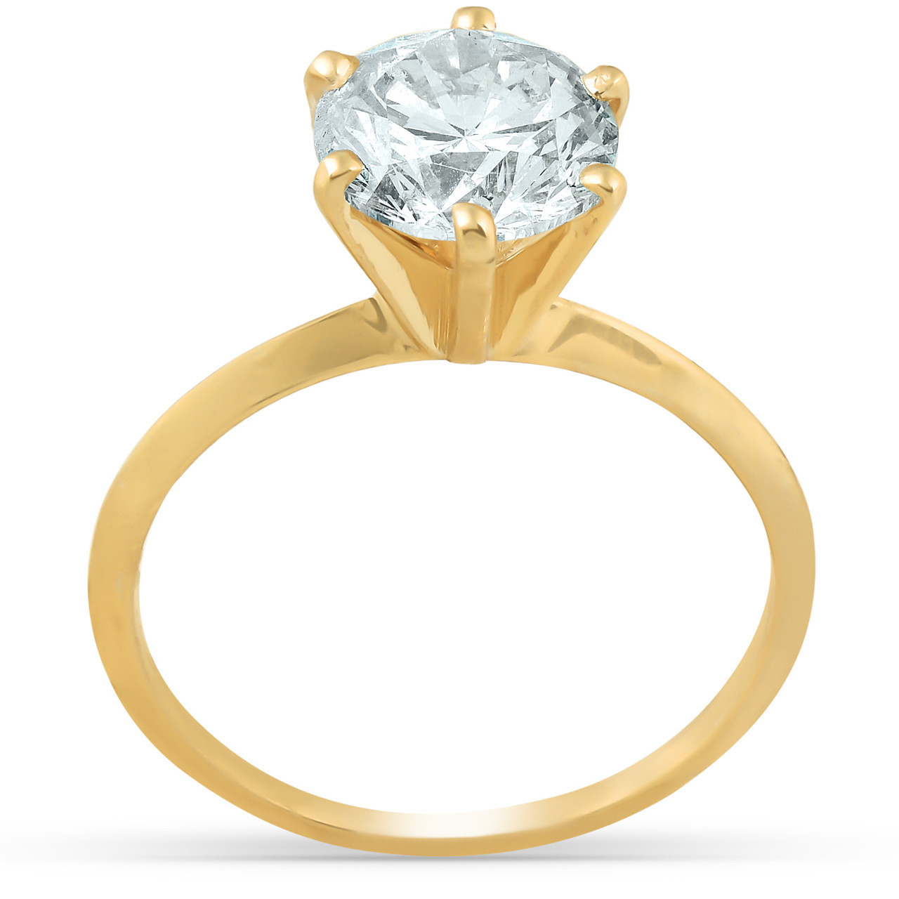 Certified 3Ct Diamond Solitaire Yellow Gold Engagement Ring Lab Grown (G-H, VS2-SI1)