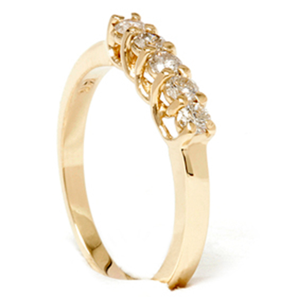 Yellow Gold 1/2ct 14K Diamond Wedding Guard Ring (G-H, I1)