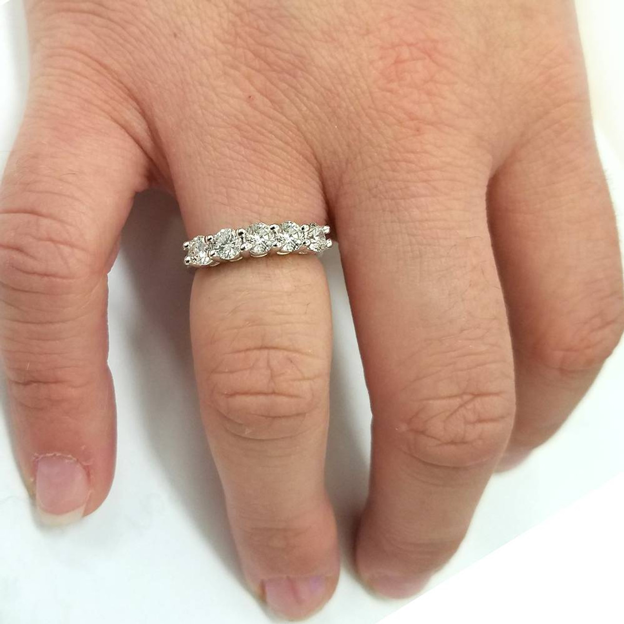 5 Stone Trellis Diamond Ring With 1 Carat Diamond