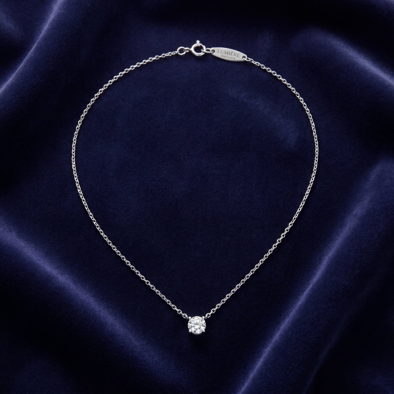 1/2ct Princess Cut Real Diamond Solitaire Pendant Necklace 14k White Gold New (I-J, I2-I3)