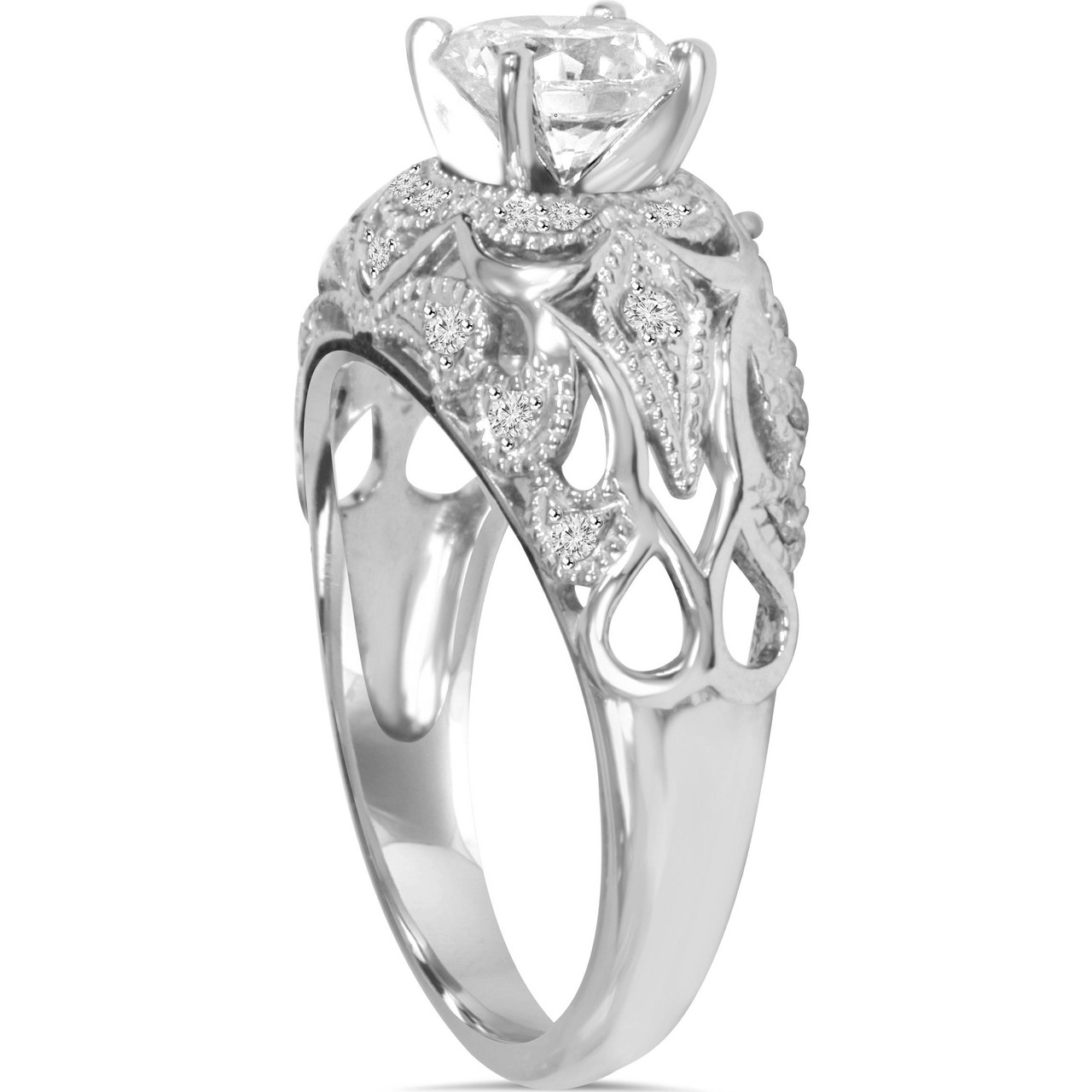 Emery .75Ct Vintage Diamond Genuine Engagement 14K White Gold (H-I, I1) Emery .75Ct Vintage Diamond Genuine Engagement 14K White Gold (H-I, I1)