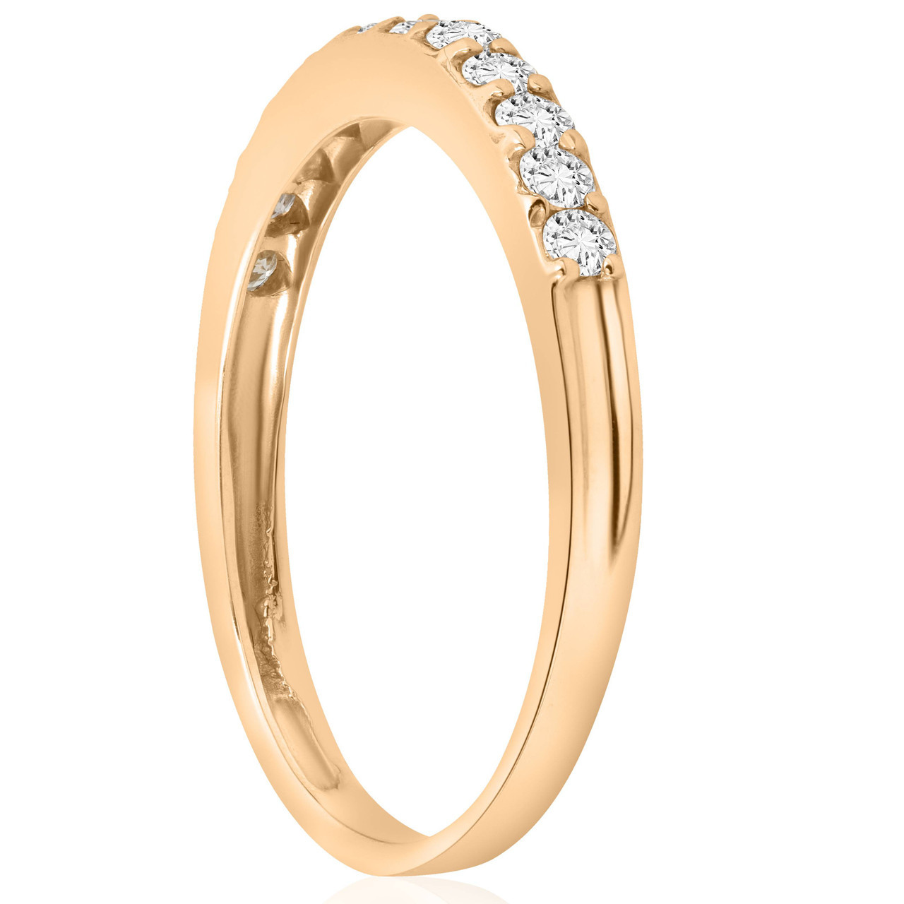 1/2ct Diamond Wedding Ring 14K Yellow Gold Womens Stackable Band Jewelry Round (G-H, I1)
