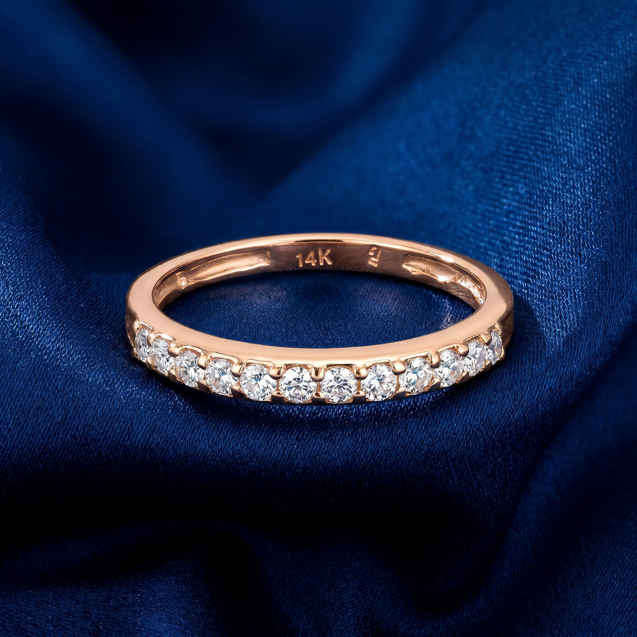 1/2ct Diamond Wedding Ring 14K Yellow Gold Womens Stackable Band Jewelry Round (G-H, I1)