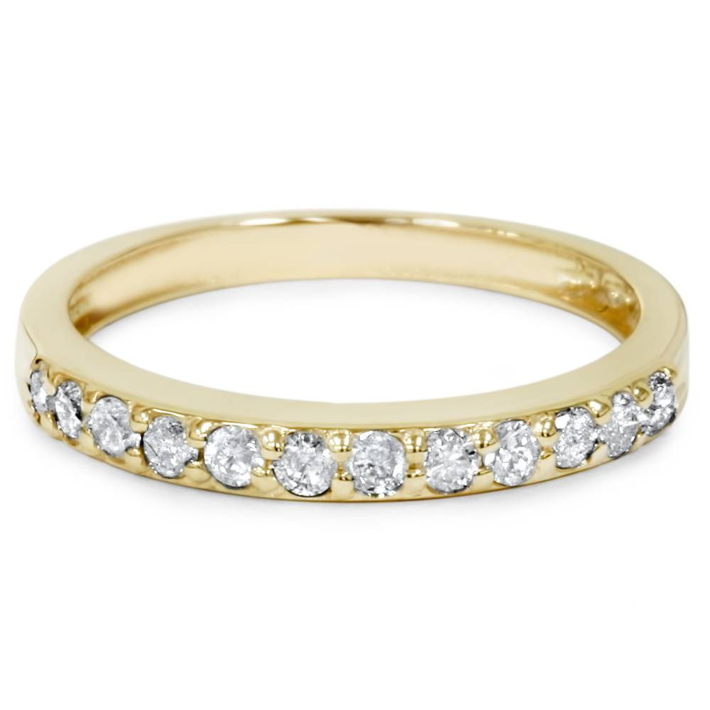 1/2ct Diamond Wedding Ring 14K Yellow Gold Womens Stackable Band Jewelry Round (G-H, I1)