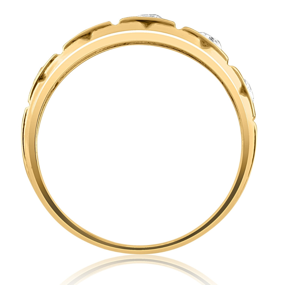 1/2Ct Men's 5-Stone Diamond Ring in 10k Yellow Gold (G-H, I1)