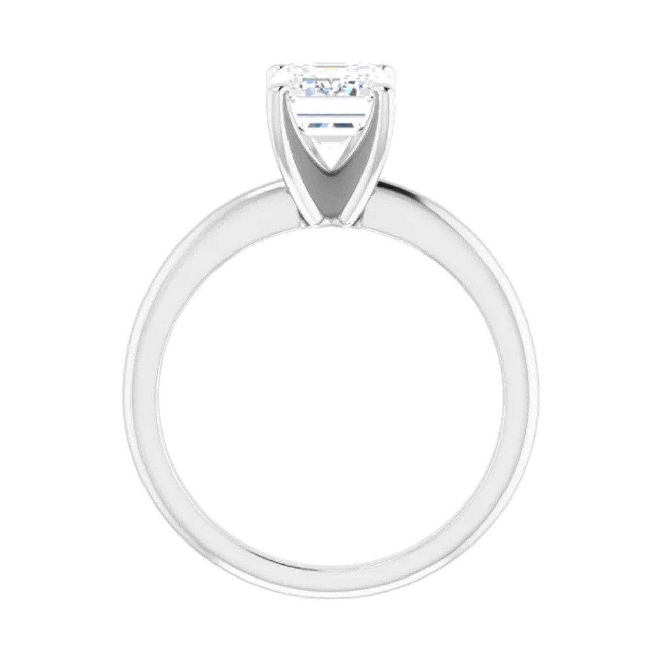 2Ct 14k White Gold Emerald Cut Solitaire Lab Grown Diamond Engagement Ring (G-H, VS)