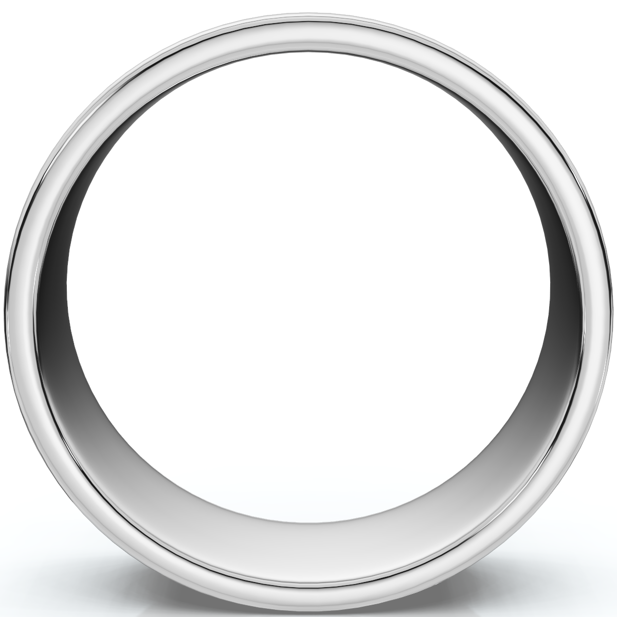 Mens 14K White Gold 7mm Flat Wedding Ring Band