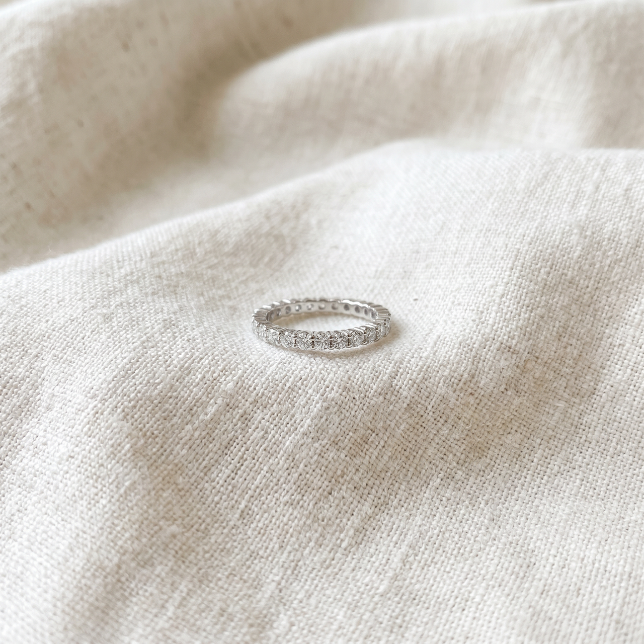 1ct Prong Diamond Eternity Ring 14K White Gold (G-H, I2-I3)