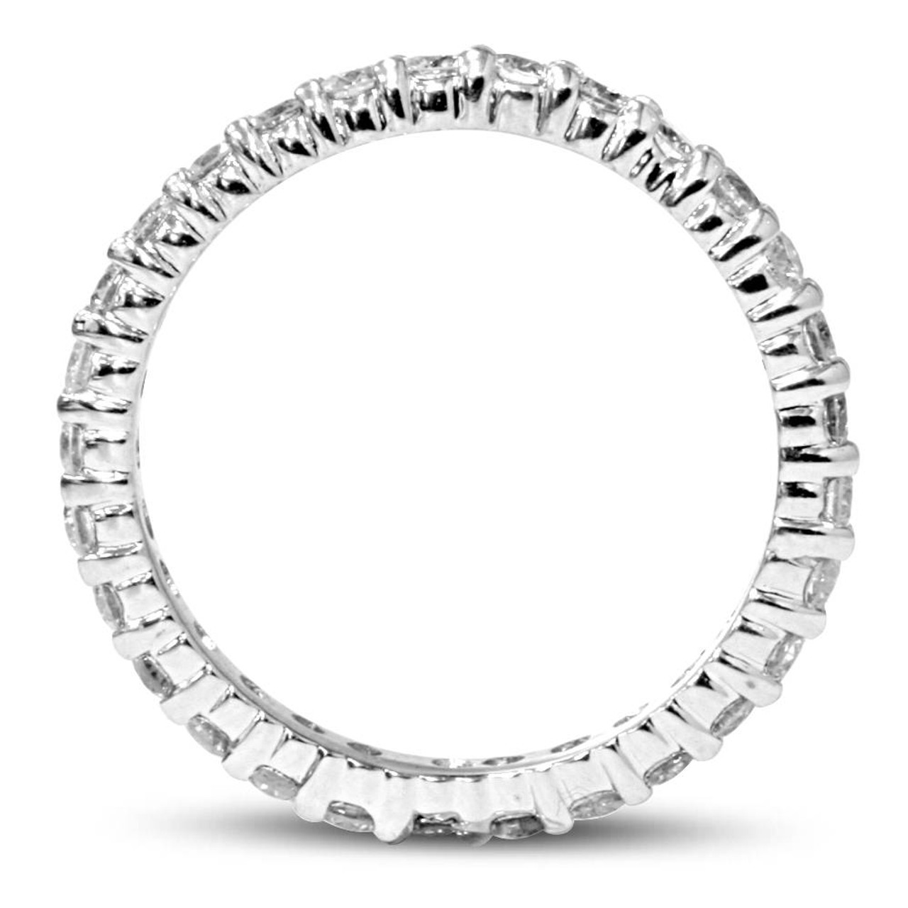 14k White Gold 6mm Comfort-Fit Etched Channel Set 18-Stone Diamond Eternity  Ring (.36ct)