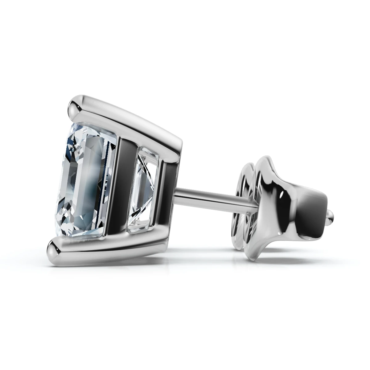 2.04Ct Asscher Cut Diamond Studs 14k White Gold Lab Grown Earrings (H-I, VS)