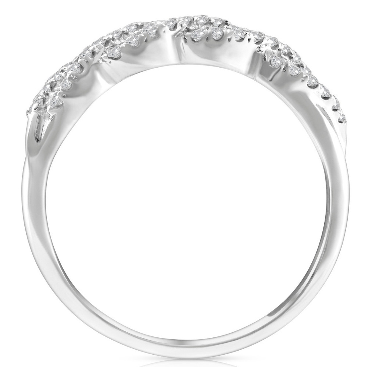 1/3 Ct Blue Sapphire & Diamond Ladies Swirl Wedding Ring 10k White Gold (H-I, I1)