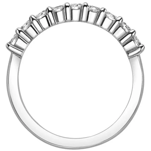 1/2ct Diamond Wedding Ring Half Eternity Wedding Band 14K White Gold (I-J, I2-I3)