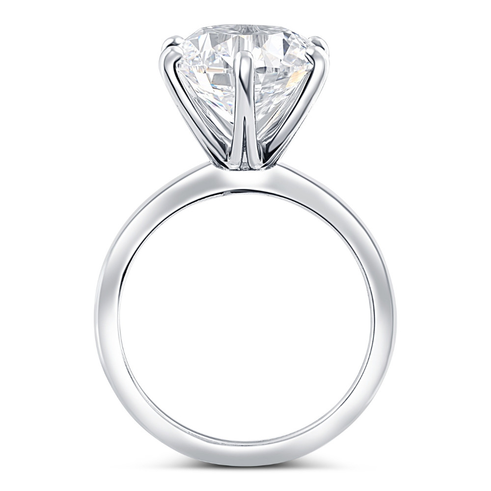 Certified 6Ct Solitaire Diamond Engagement Ring 14k White Gold Lab Grown (G-H, VS)