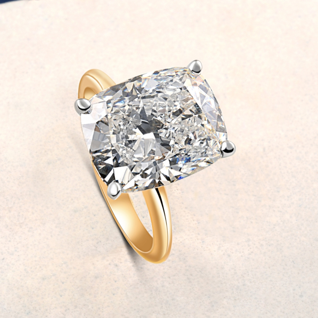 5Ct 14k Two Tone Certified Lab Grown Cushion Diamond Engagement Ring (F-G, VS) 5Ct 14k Two Tone Certified Lab Grown Cushion Diamond Engagement Ring (F-G, VS)