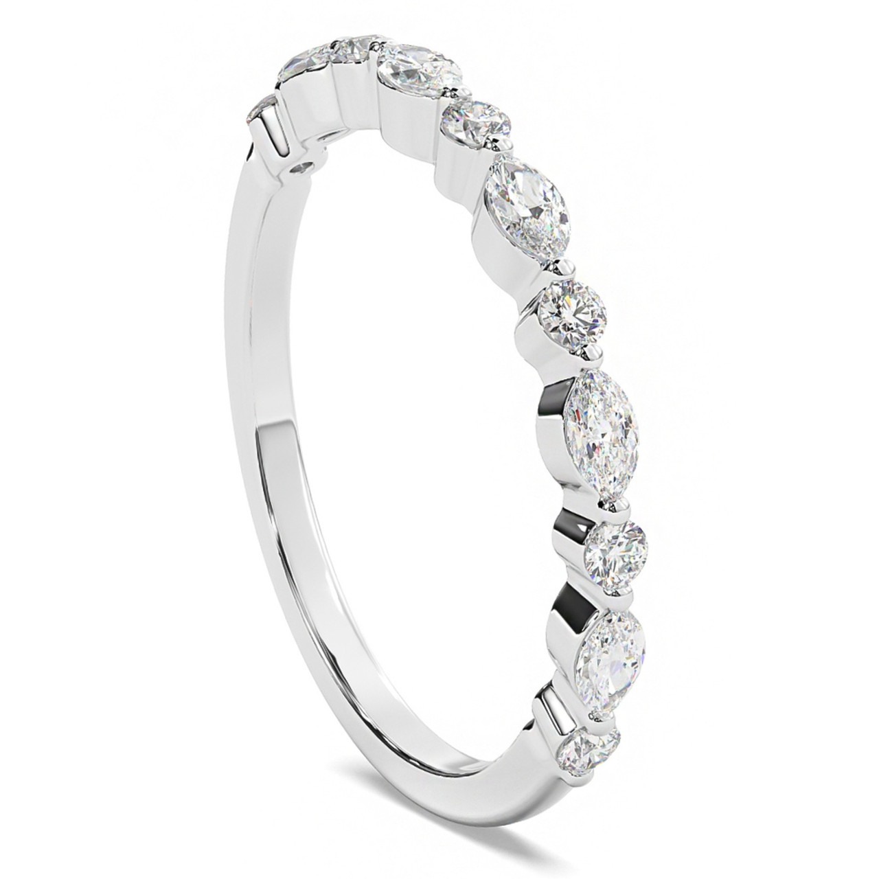 1/2Ct Marquise Cut Wedding Ring Anniversary Band 14k Gold Lab Grown (G-H, VS2-SI1) 1/2Ct Marquise Cut Wedding Ring Anniversary Band 14k Gold Lab Grown (G-H, VS2-SI1)