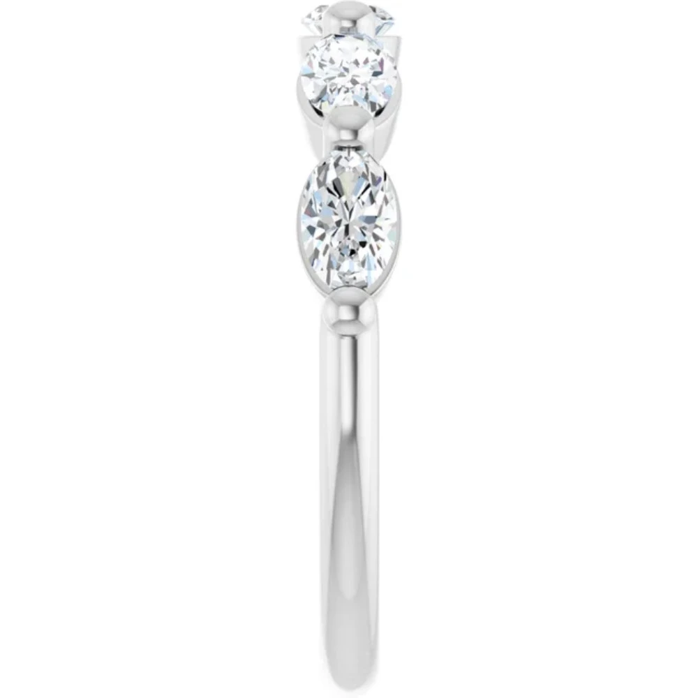 1.75Ct Oval Diamond Wedding Ring Anniversary Stackable Band 14k Gold Lab Grown (G-H, VS2-SI1)