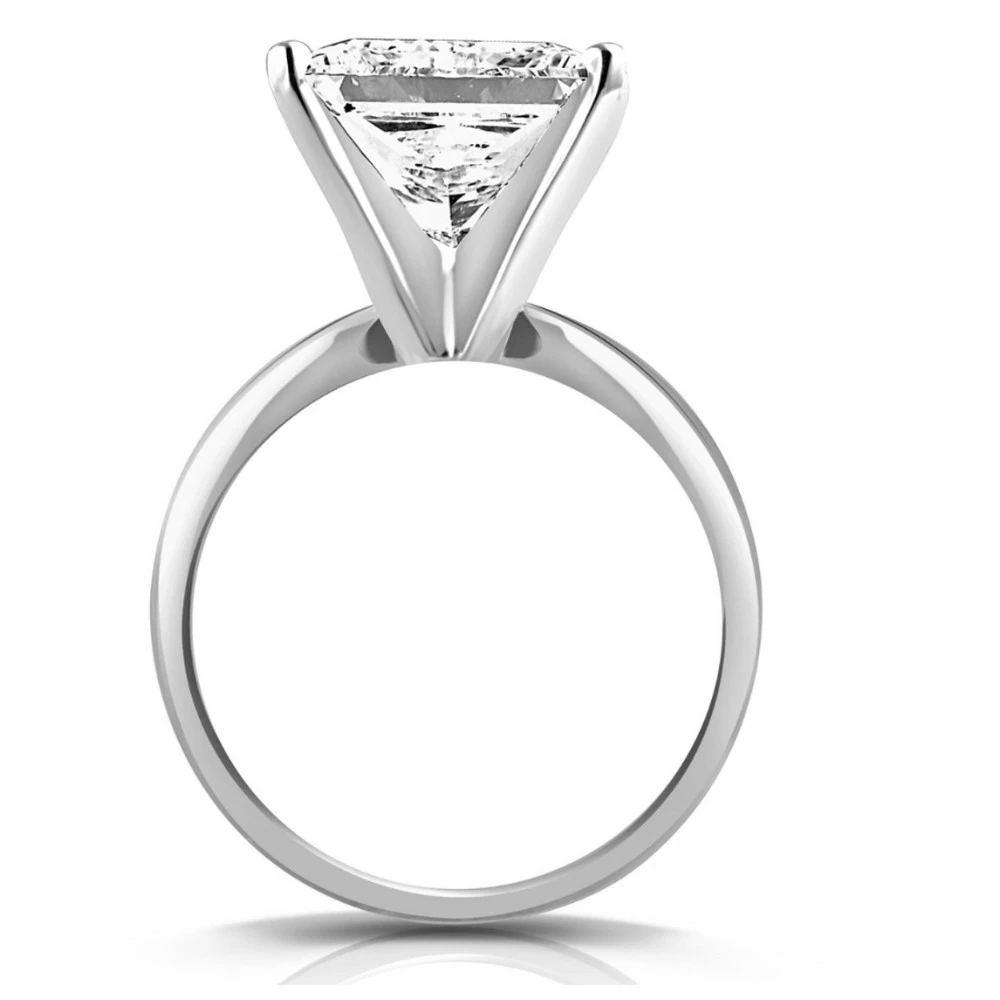 3Ct Certified Princess Cut Solitaire Diamond Engagement Ring 14k Gold Lab Grown (G-H, VS2-SI1)