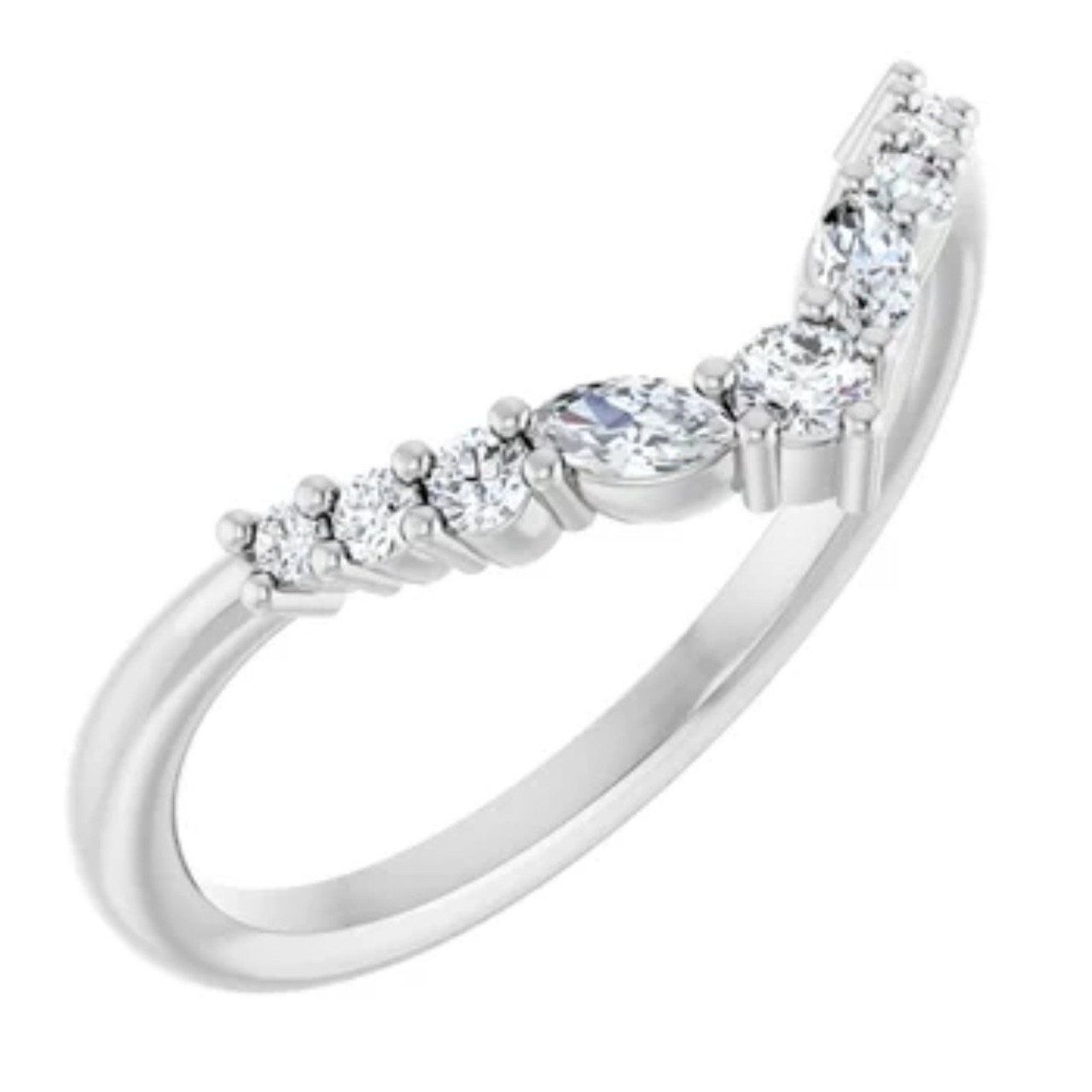 1/4Ct Marquise Cut Wedding Ring Anniversary Band 14k Gold Lab Grown (G-H, VS2-SI1) 1/4Ct Marquise Cut Wedding Ring Anniversary Band 14k Gold Lab Grown (G-H, VS2-SI1)